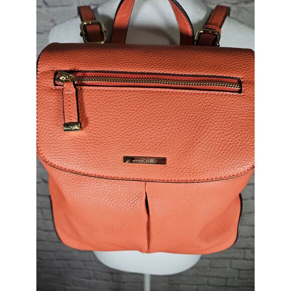 Simply Noelle Women's Orange Backpack Purse Top Handle‎ Pockets Storage - Picture 3 of 11